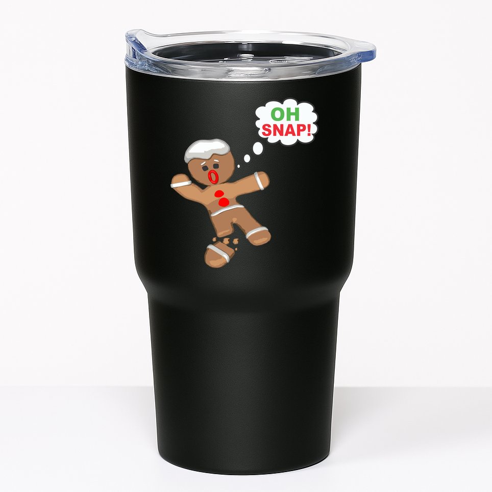Oh Snap Gingerbread Funny Christmas Design Tumbler