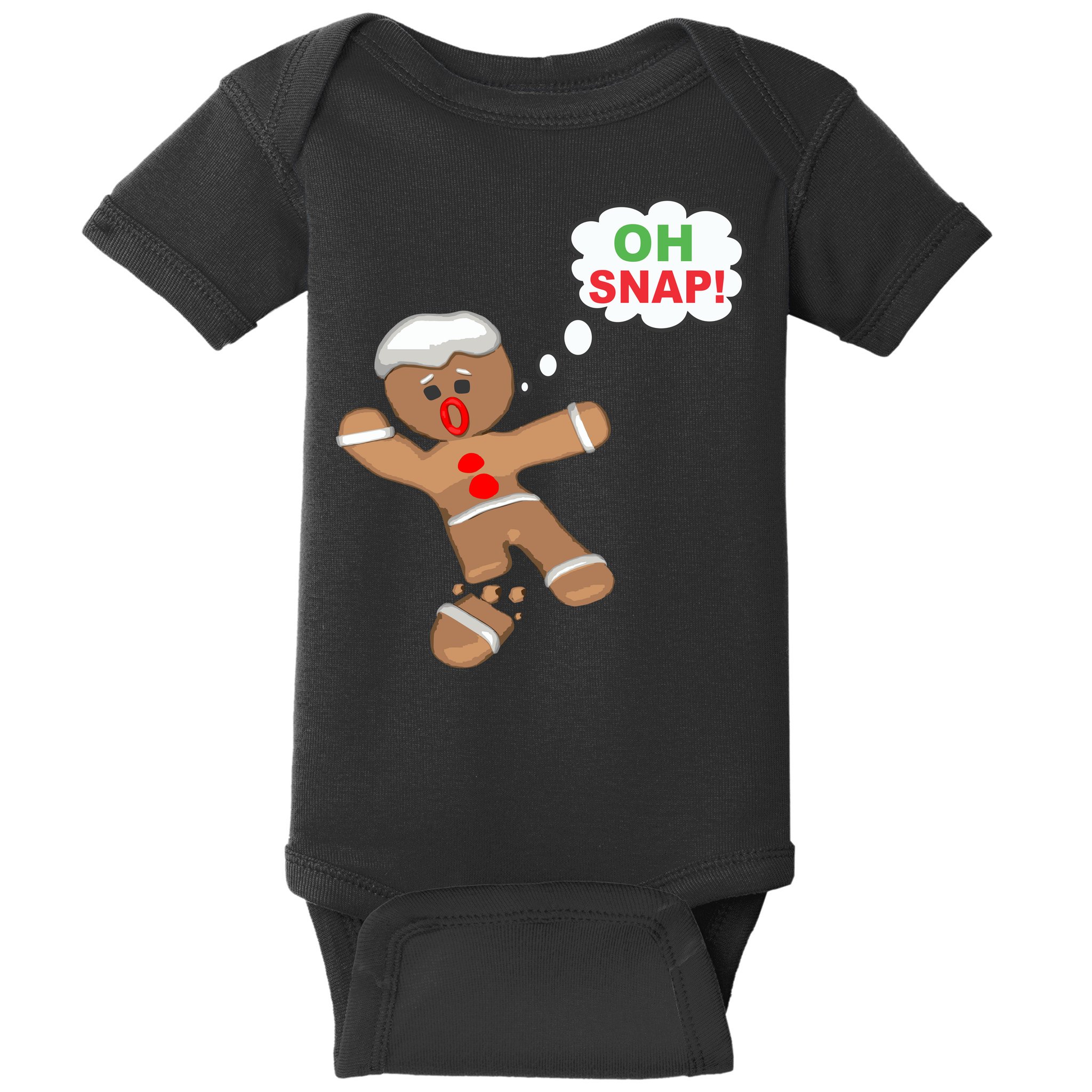 Oh Snap Gingerbread Funny Christmas Design Baby Bodysuit