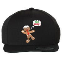 Oh Snap Gingerbread Funny Christmas Design Wool Snapback Cap
