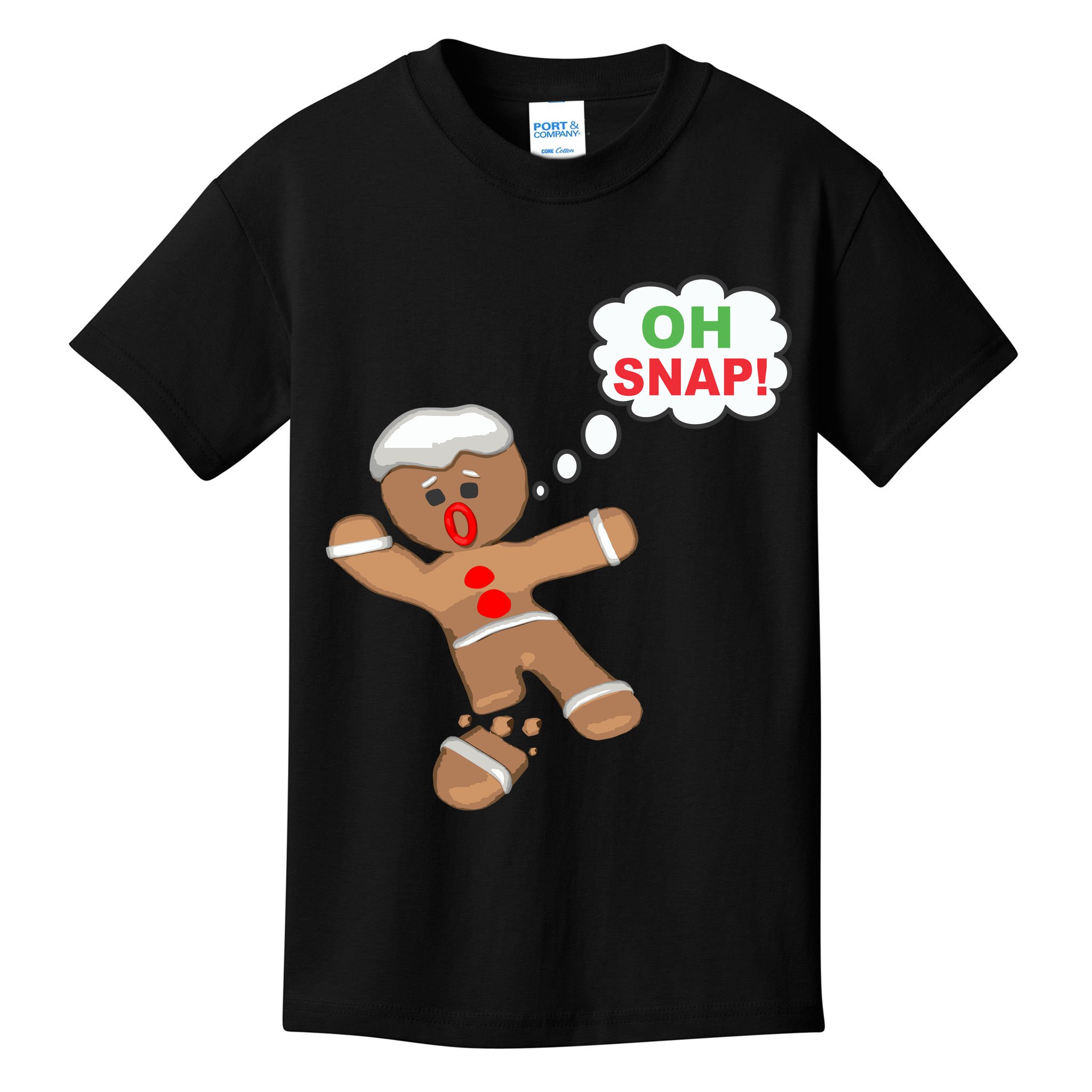 Oh Snap Gingerbread Funny Christmas Design Kids T-Shirt