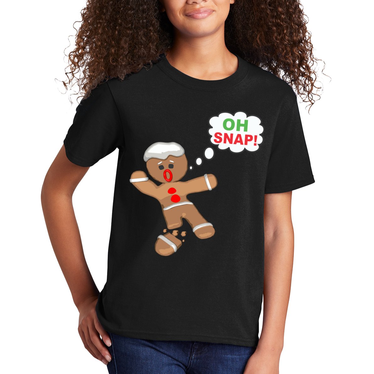 Oh Snap Gingerbread Funny Christmas Design Kids T-Shirt
