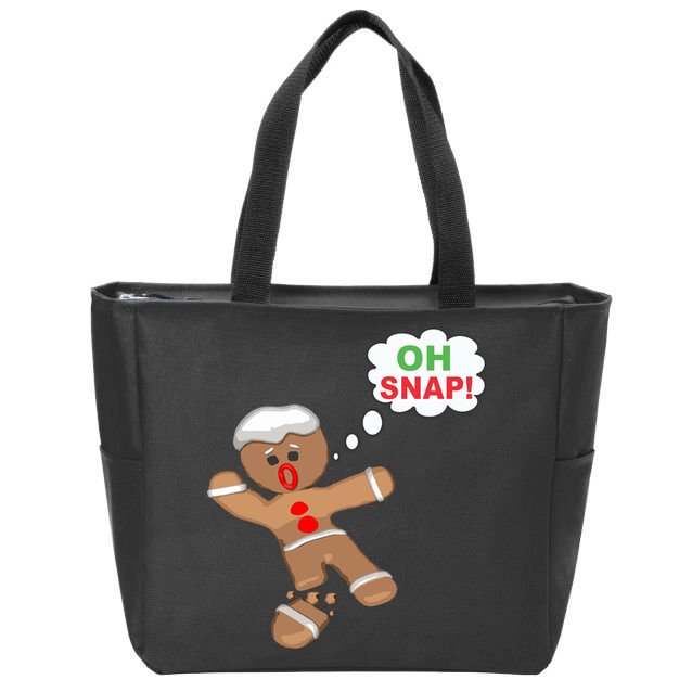Oh Snap Gingerbread Funny Christmas Design Zip Tote Bag
