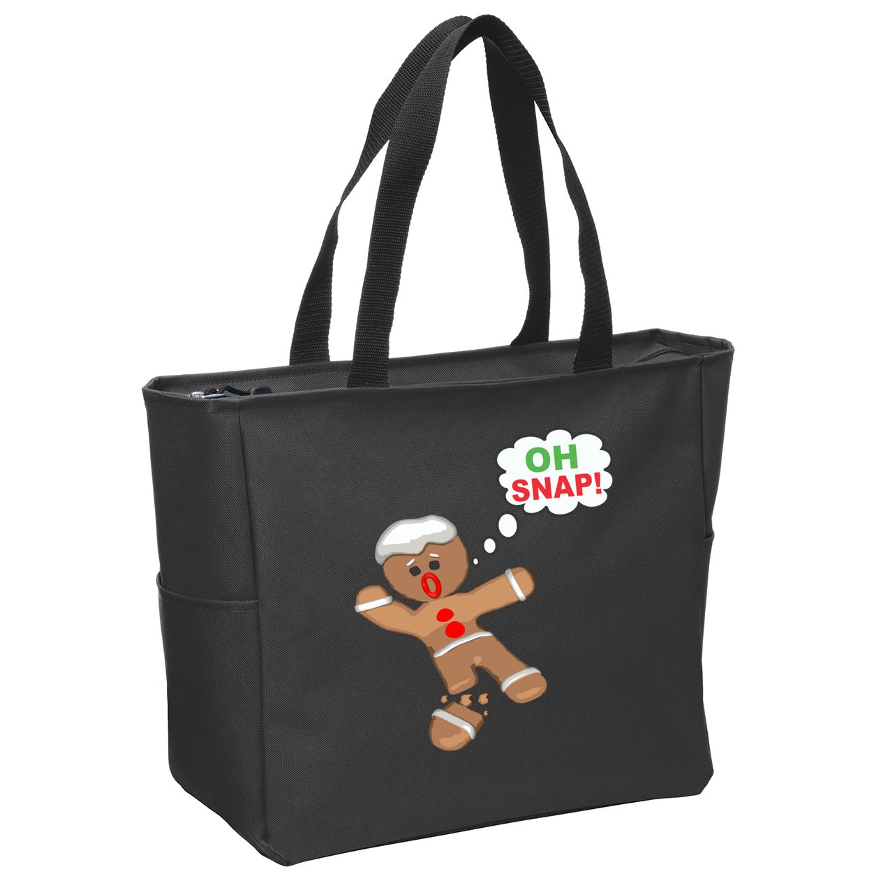 Oh Snap Gingerbread Funny Christmas Design Zip Tote Bag