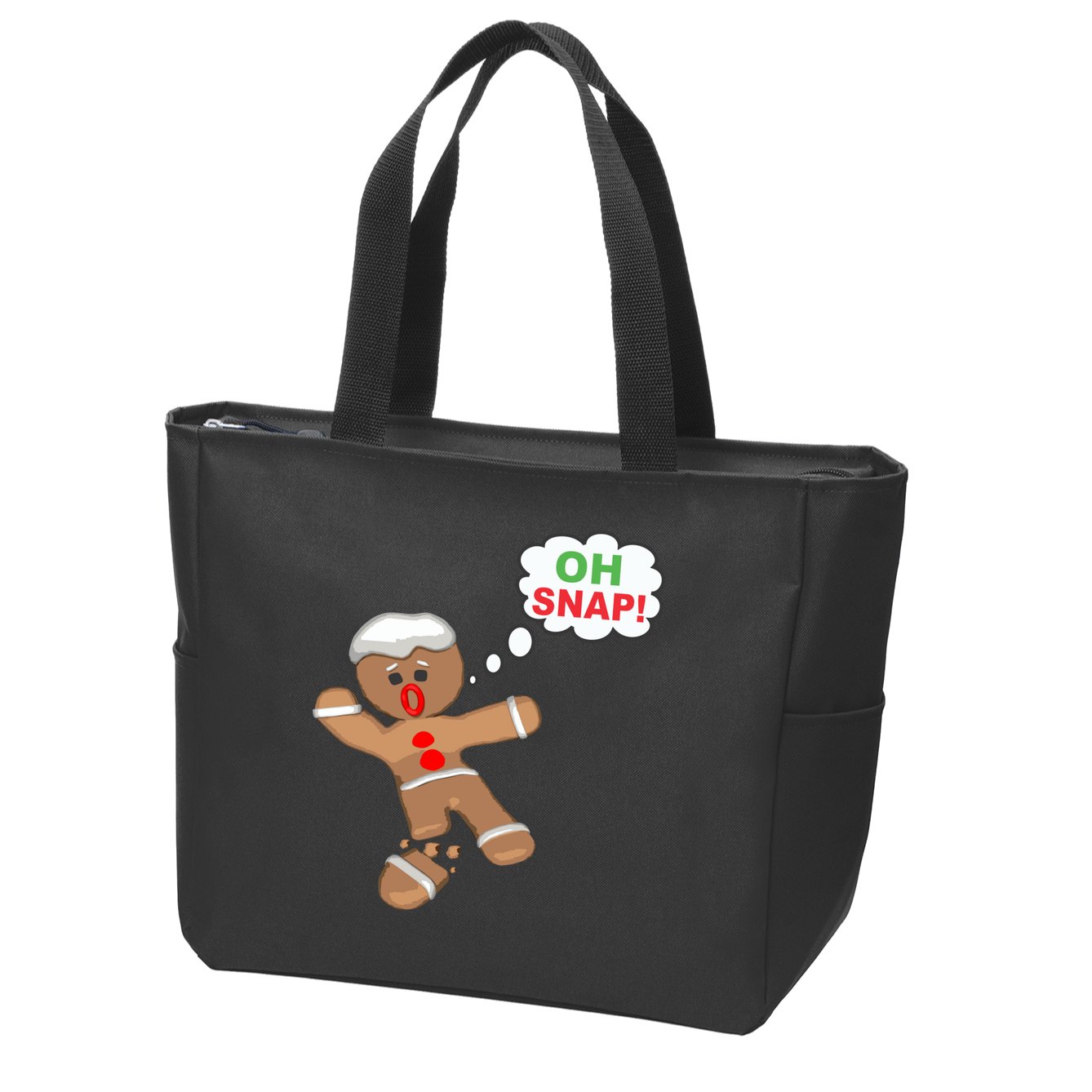 Oh Snap Gingerbread Funny Christmas Design Zip Tote Bag