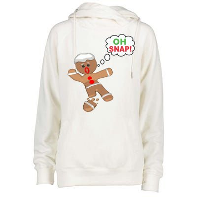 Oh Snap Gingerbread Funny Christmas Design Womens Funnel Neck Pullover Hood