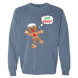 Oh Snap Gingerbread Funny Christmas Design Garment-Dyed Sweatshirt