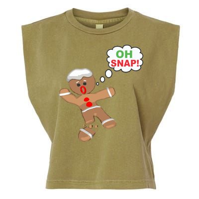 Oh Snap Gingerbread Funny Christmas Design Garment-Dyed Women's Muscle Tee