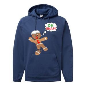 Oh Snap Gingerbread Funny Christmas Design Performance Fleece Hoodie