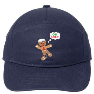 Oh Snap Gingerbread Funny Christmas Design 7-Panel Snapback Hat