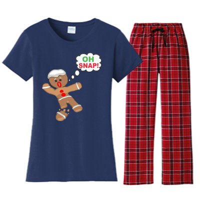 Oh Snap Gingerbread Funny Christmas Design Women's Flannel Pajama Set