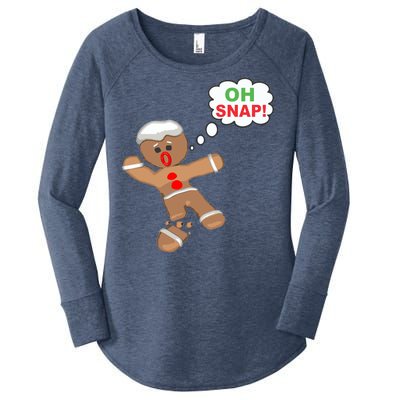 Oh Snap Gingerbread Funny Christmas Design Women's Perfect Tri Tunic Long Sleeve Shirt