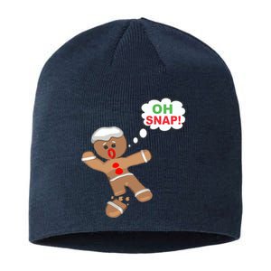 Oh Snap Gingerbread Funny Christmas Design Sustainable Beanie