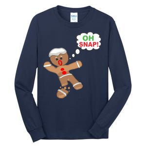 Oh Snap Gingerbread Funny Christmas Design Tall Long Sleeve T-Shirt