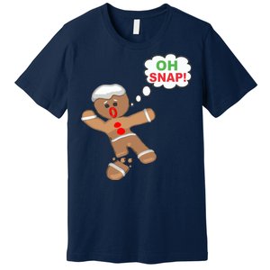 Oh Snap Gingerbread Funny Christmas Design Premium T-Shirt