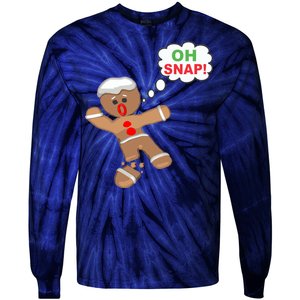 Oh Snap Gingerbread Funny Christmas Design Tie-Dye Long Sleeve Shirt