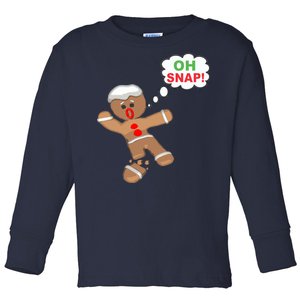 Oh Snap Gingerbread Funny Christmas Design Toddler Long Sleeve Shirt