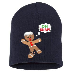 Oh Snap Gingerbread Funny Christmas Design Short Acrylic Beanie