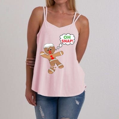 Oh Snap Gingerbread Funny Christmas Design Women's Strappy Tank