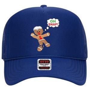 Oh Snap Gingerbread Funny Christmas Design High Crown Mesh Back Trucker Hat