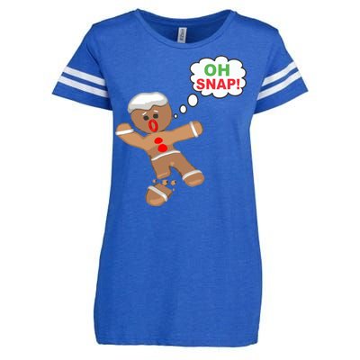 Oh Snap Gingerbread Funny Christmas Design Enza Ladies Jersey Football T-Shirt