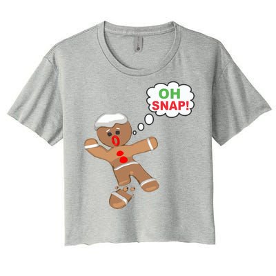 Oh Snap Gingerbread Funny Christmas Design Women's Crop Top Tee