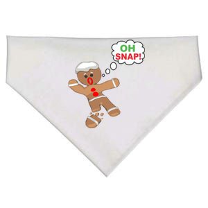 Oh Snap Gingerbread Funny Christmas Design USA-Made Doggie Bandana