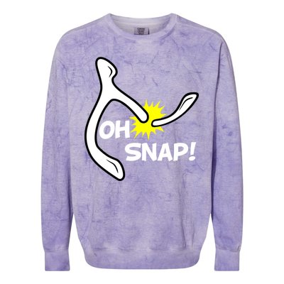 Oh Snap Lucky Wishbone Thanksgiving Colorblast Crewneck Sweatshirt