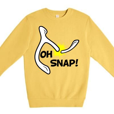 Oh Snap Lucky Wishbone Thanksgiving Premium Crewneck Sweatshirt