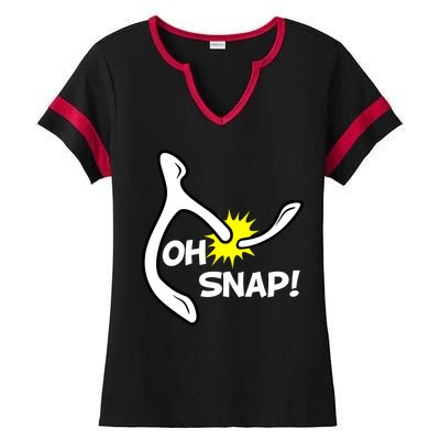 Oh Snap Lucky Wishbone Thanksgiving Ladies Halftime Notch Neck Tee