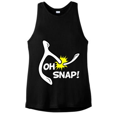 Oh Snap Lucky Wishbone Thanksgiving Ladies PosiCharge Tri-Blend Wicking Tank
