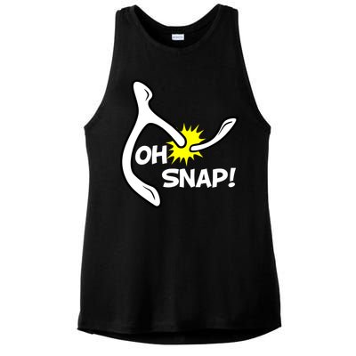 Oh Snap Lucky Wishbone Thanksgiving Ladies PosiCharge Tri-Blend Wicking Tank