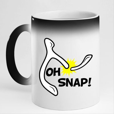 Oh Snap Lucky Wishbone Thanksgiving 11oz Black Color Changing Mug