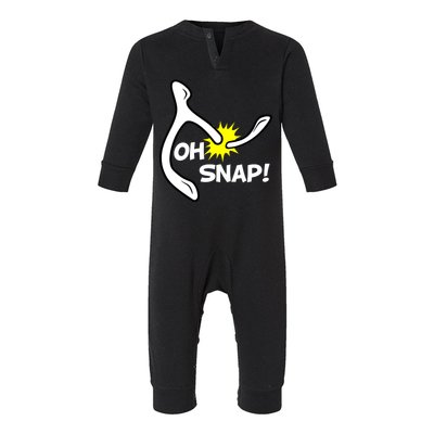 Oh Snap Lucky Wishbone Thanksgiving Infant Fleece One Piece