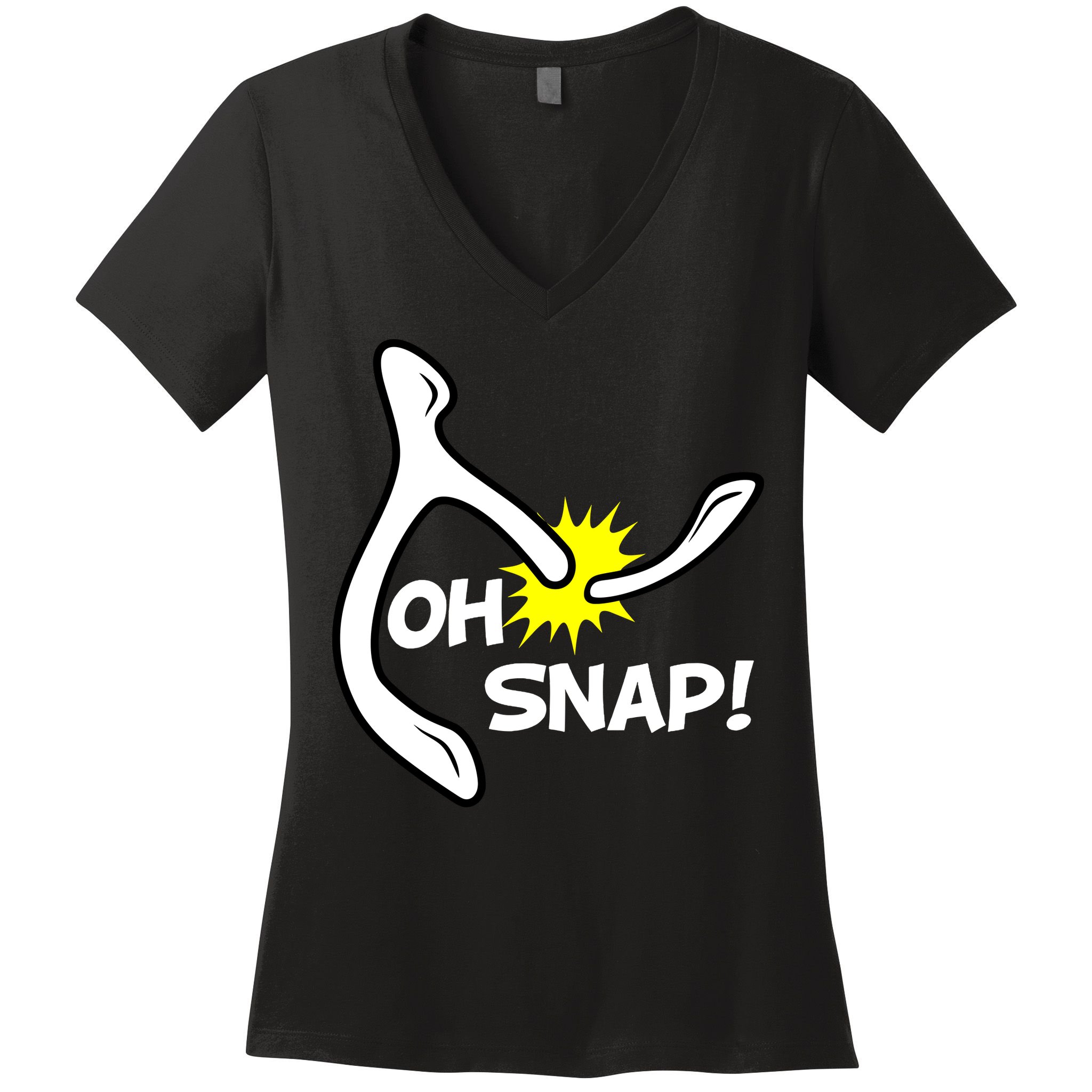 Oh Snap Lucky Wishbone Thanksgiving Women's V-Neck T-Shirt