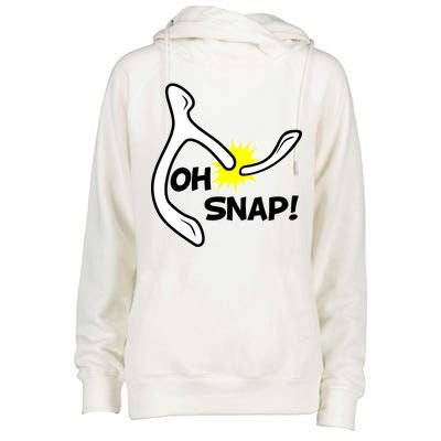 Oh Snap Lucky Wishbone Thanksgiving Womens Funnel Neck Pullover Hood