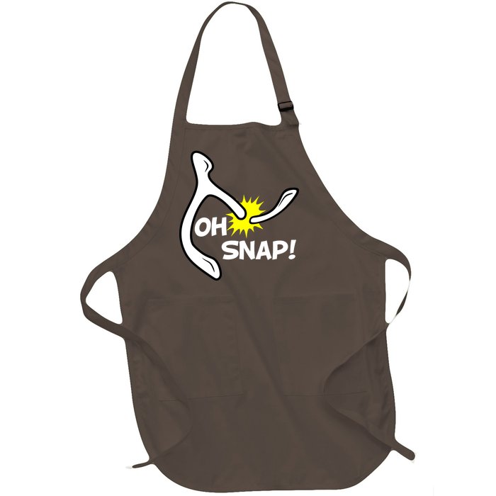 Oh Snap Lucky Wishbone Thanksgiving Full-Length Apron With Pockets