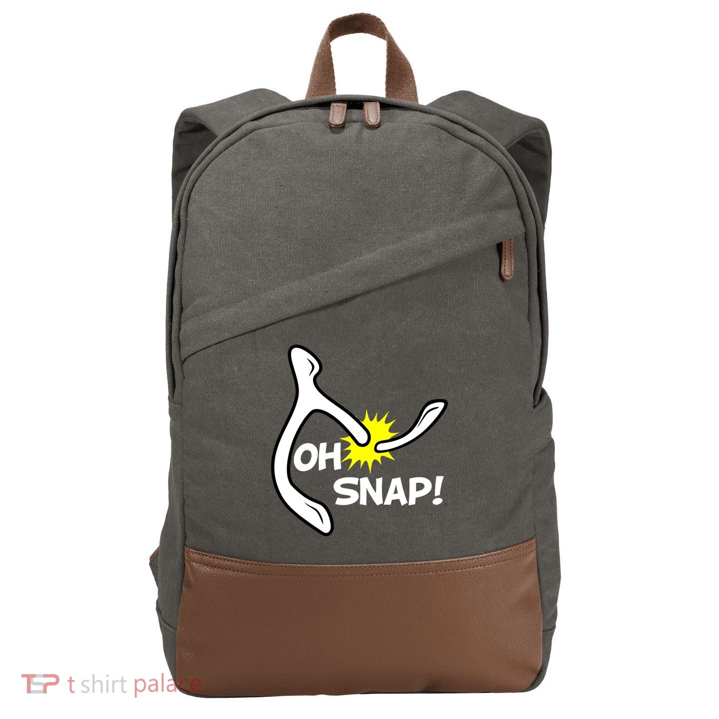 Oh Snap Lucky Wishbone Thanksgiving Cotton Canvas Backpack