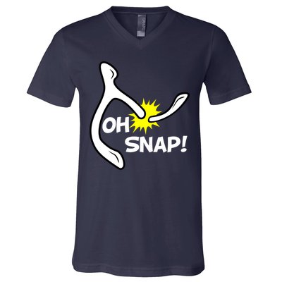 Oh Snap Lucky Wishbone Thanksgiving V-Neck T-Shirt