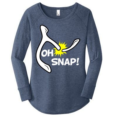 Oh Snap Lucky Wishbone Thanksgiving Women's Perfect Tri Tunic Long Sleeve Shirt