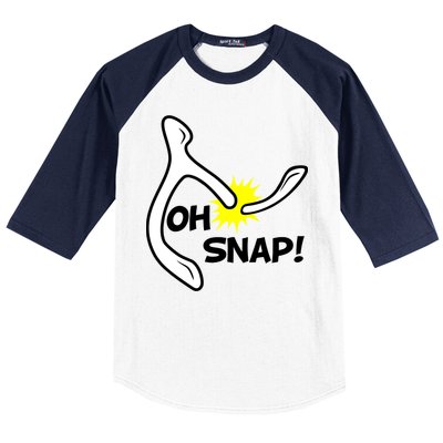 Oh Snap Lucky Wishbone Thanksgiving Baseball Sleeve Shirt