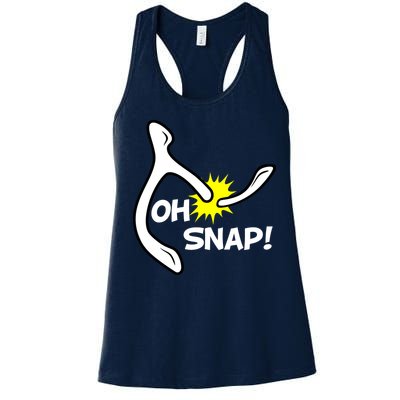 Oh Snap Lucky Wishbone Thanksgiving Women's Racerback Tank