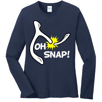 Oh Snap Lucky Wishbone Thanksgiving Ladies Long Sleeve Shirt