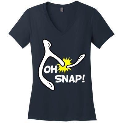 Oh Snap Lucky Wishbone Thanksgiving Women's V-Neck T-Shirt