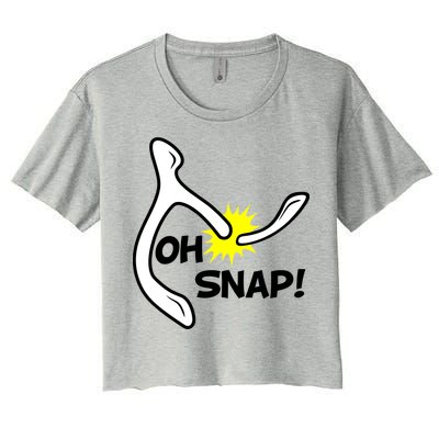 Oh Snap Lucky Wishbone Thanksgiving Women's Crop Top Tee