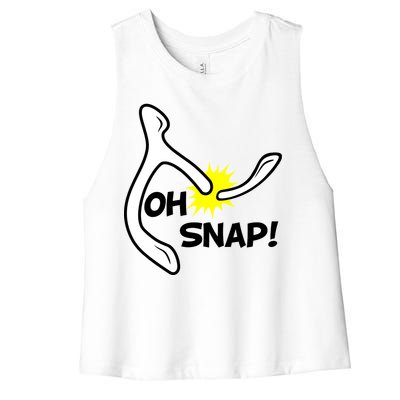 Oh Snap Lucky Wishbone Thanksgiving Women's Racerback Cropped Tank