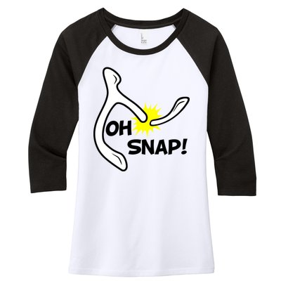 Oh Snap Lucky Wishbone Thanksgiving Women's Tri-Blend 3/4-Sleeve Raglan Shirt