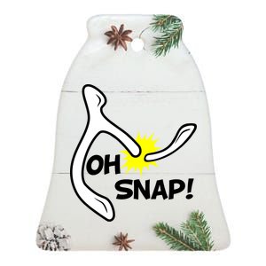 Oh Snap Lucky Wishbone Thanksgiving Ceramic Bell Ornament