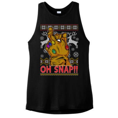 Oh Snap Ugly Christmas Sweater Design Ladies PosiCharge Tri-Blend Wicking Tank