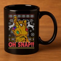 Oh Snap Ugly Christmas Sweater Design 11oz C Handle Ceramic Mug