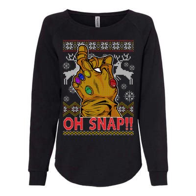 Oh Snap Ugly Christmas Sweater Design Womens California Wash Sweatshirt